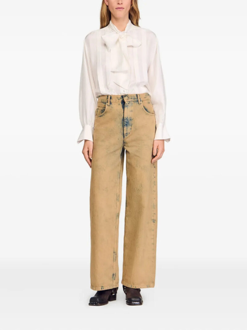 SANDRO acid-wash five-pocket jeans