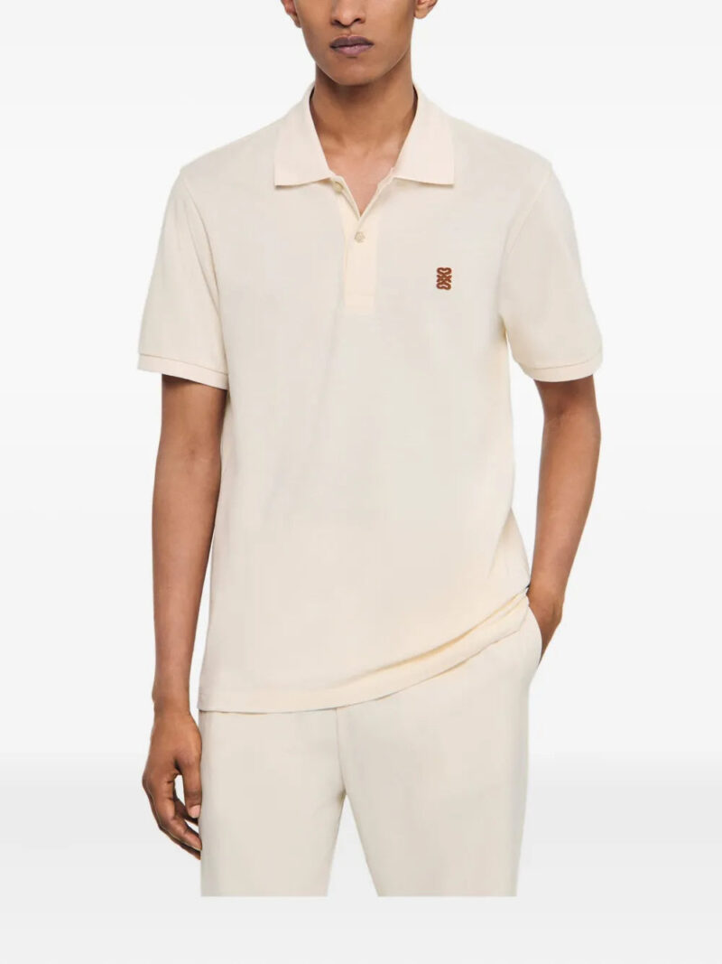 SANDRO embroidered cotton polo shirt