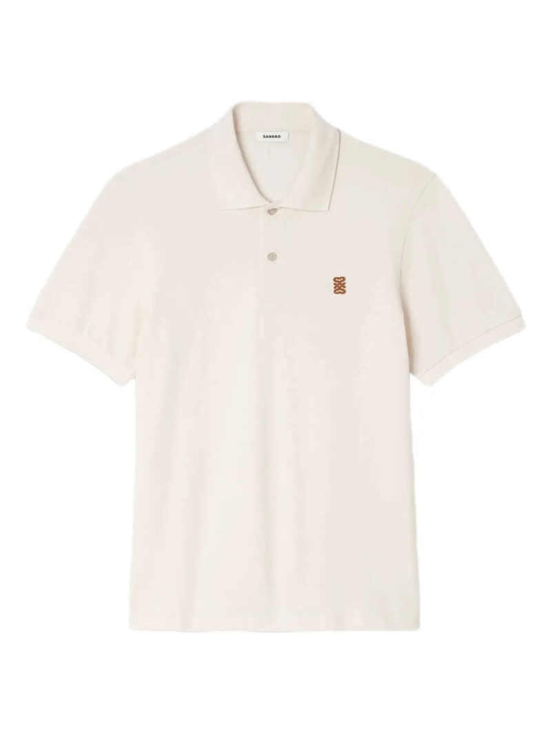 SANDRO embroidered cotton polo shirt