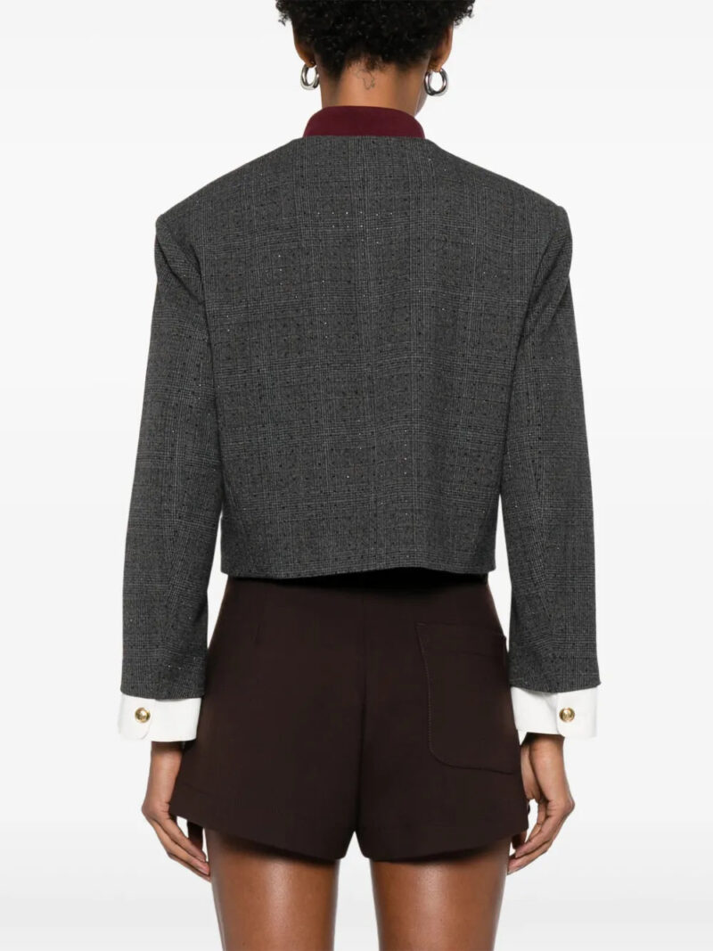 SANDRO  check-print cropped jacket