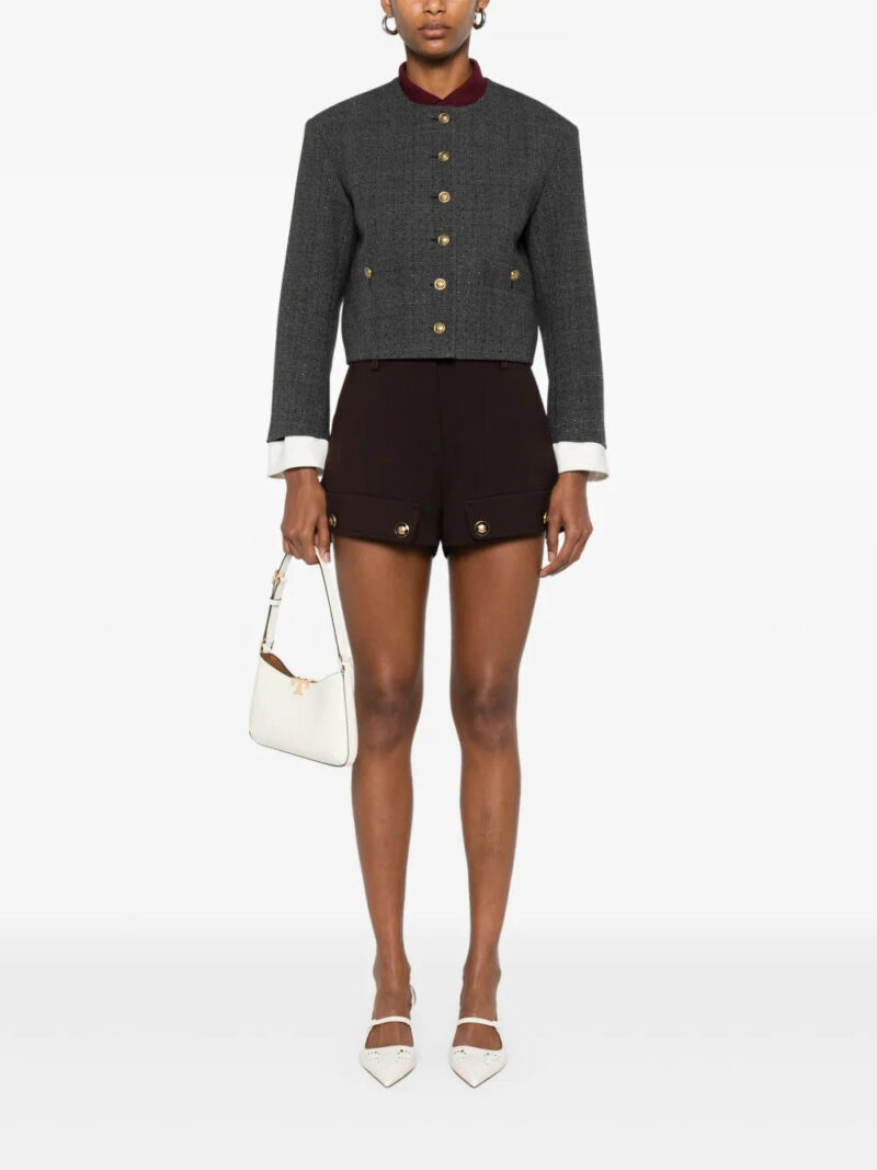 SANDRO  check-print cropped jacket