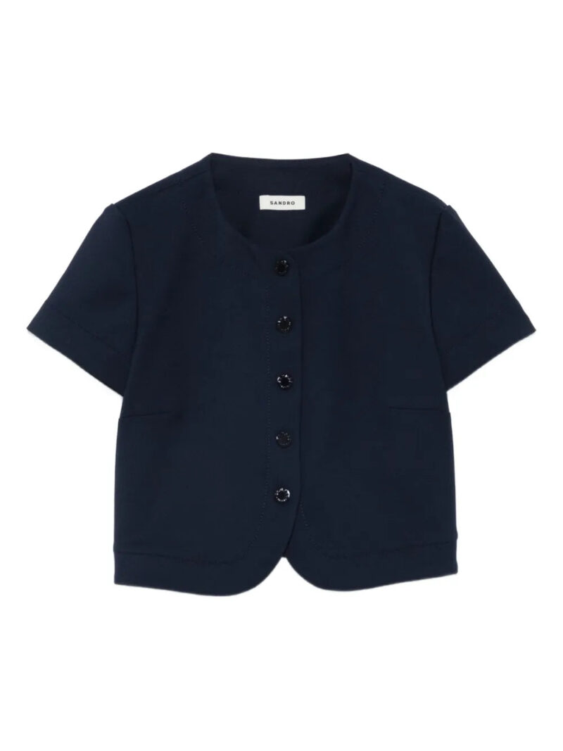 SANDRO  button-fastening short-sleeve top