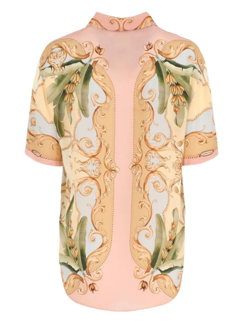 FARM Rio  Banana Royalty Kaleidoscope floral print button-up shirt
