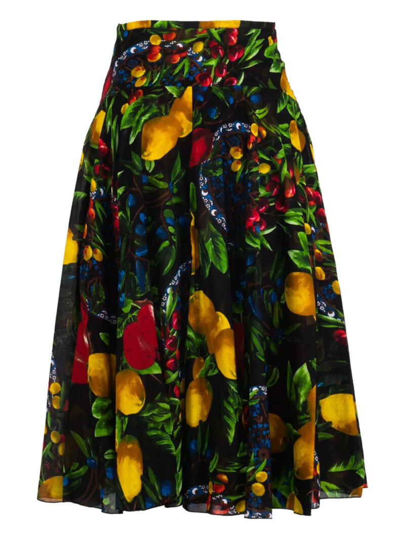 Samantha Sung  fruit-print pleated midi-skirt