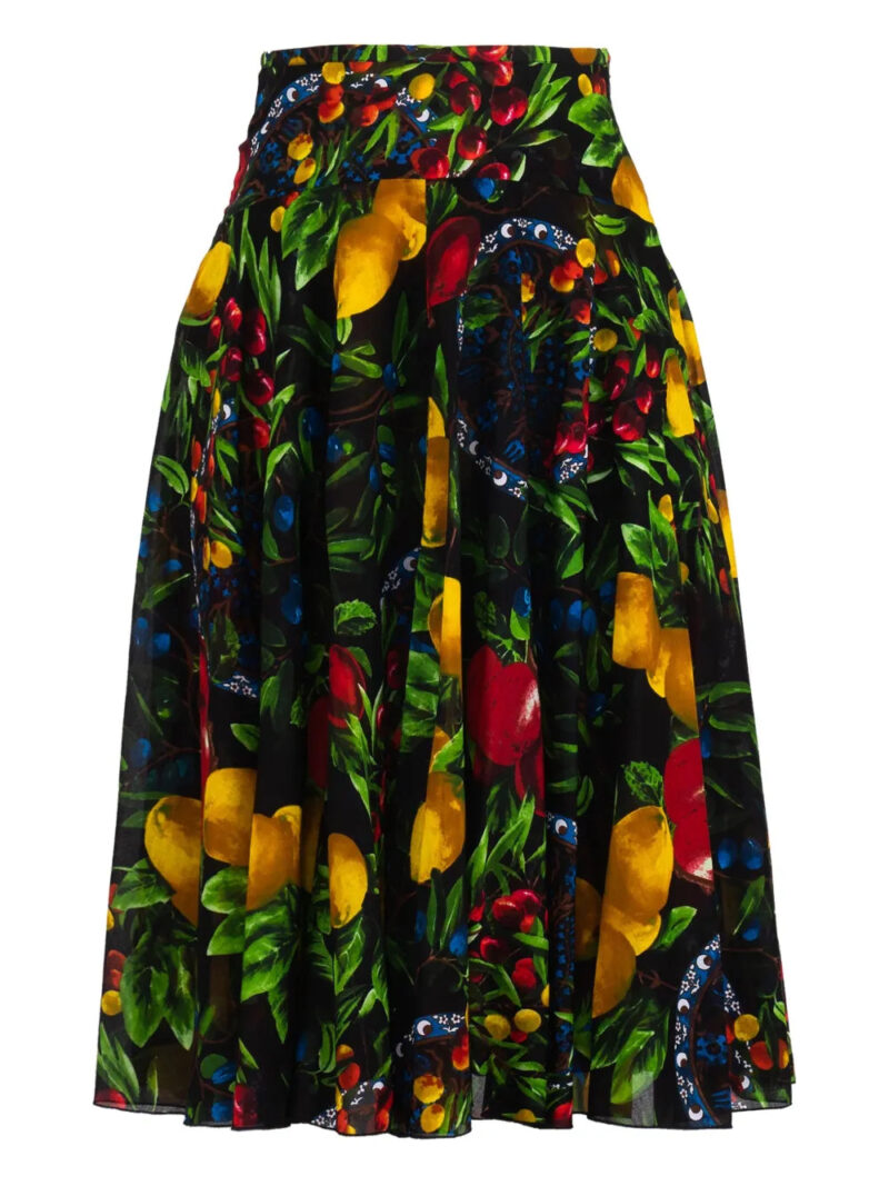 Samantha Sung  fruit-print pleated midi-skirt
