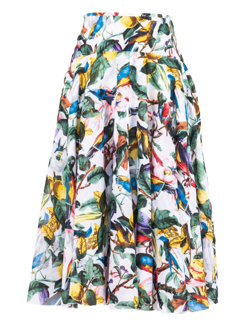 Samantha Sung  Aster floral-print pleated midi skirt