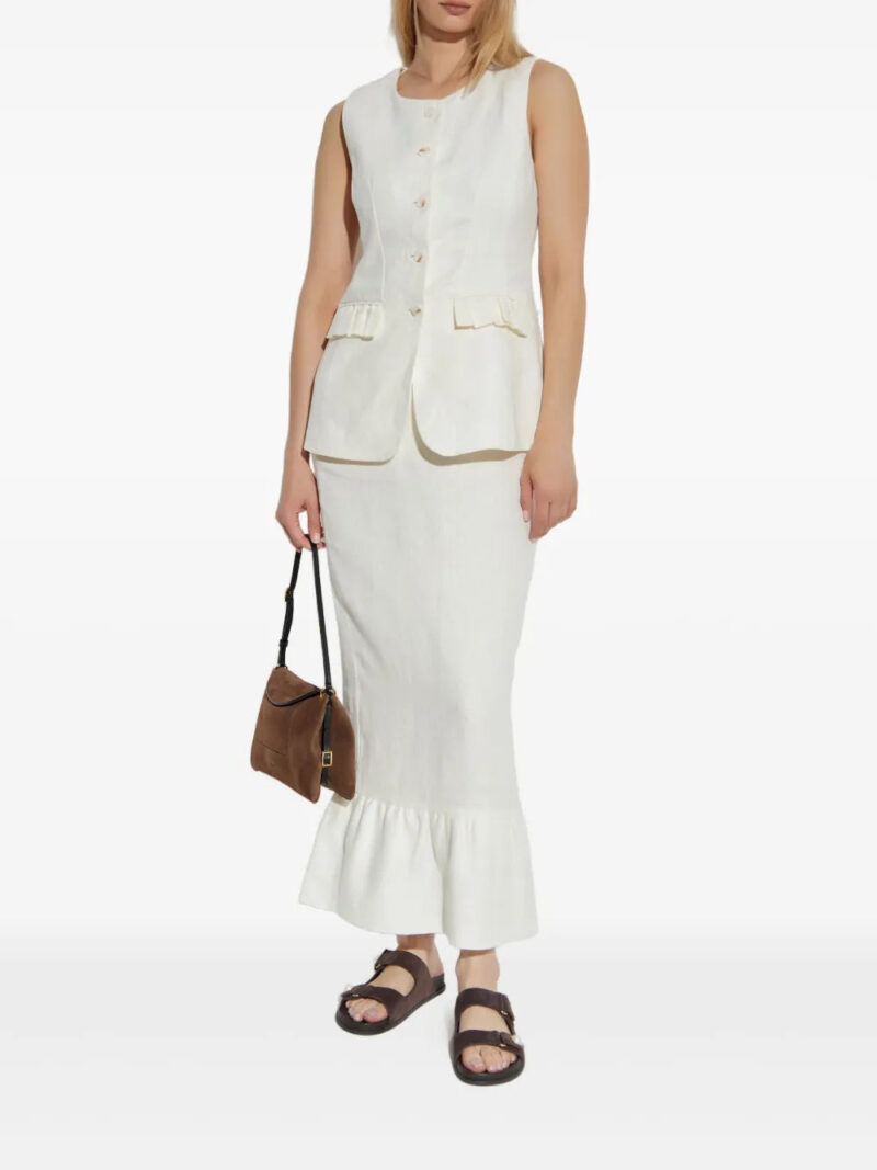 Posse  ruffled linen skirt