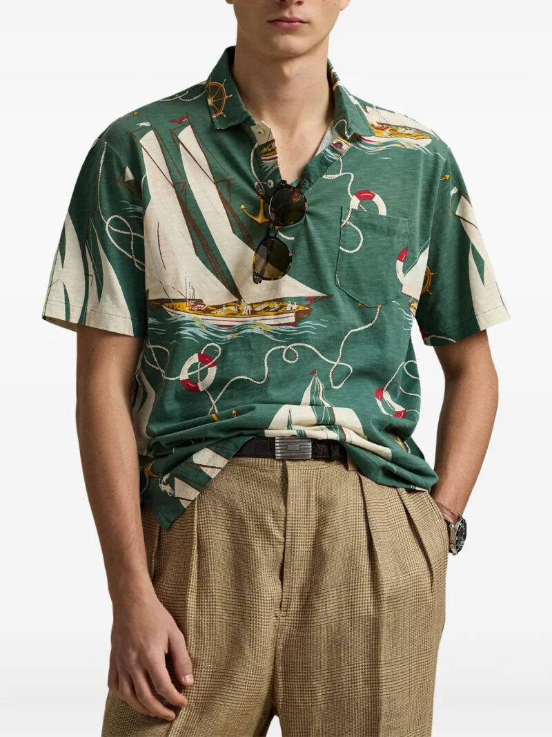 Polo Ralph Lauren sailboat-print short-sleeve polo shirt