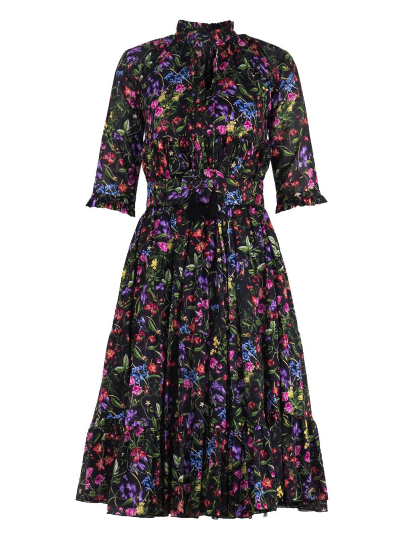 Samantha Sung  Eden logo-print midi dress
