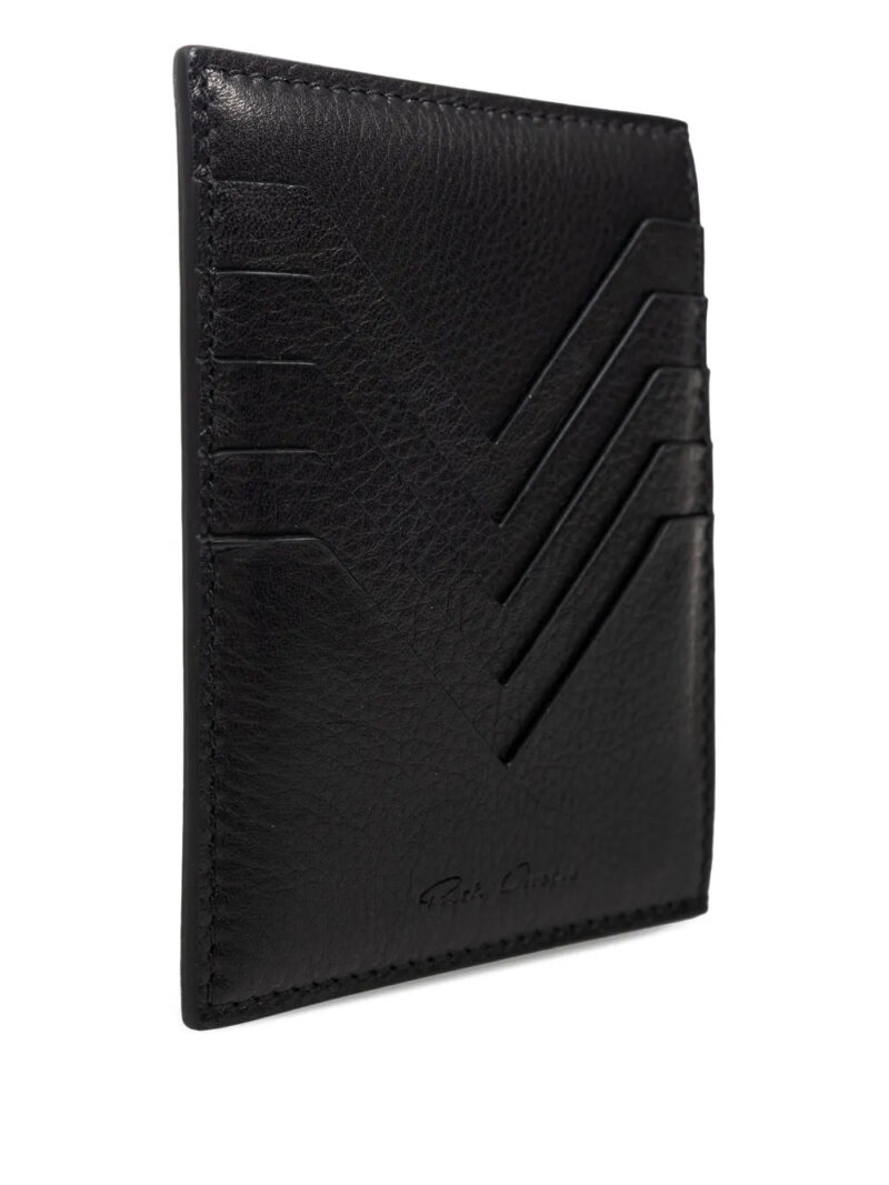 Rick Owens chevron-detail leather cardholder
