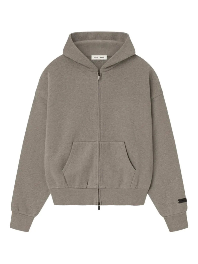 FEAR OF GOD ESSENTIALS  logo-print zip-up hoodie