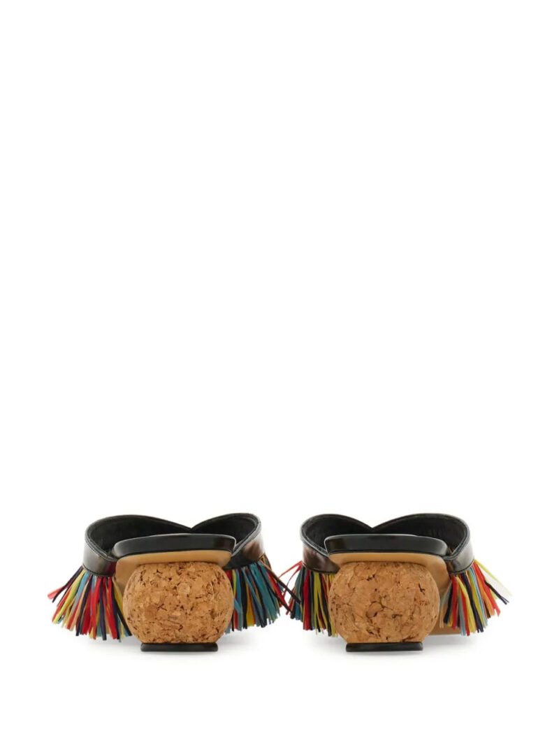 Ferragamo  45mm fringed spherical-heel thong sandals