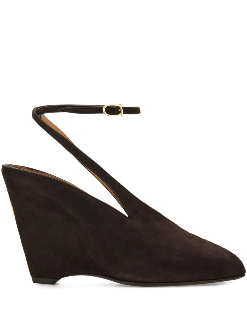 Ferragamo  90mm peep-toe wedge pumps