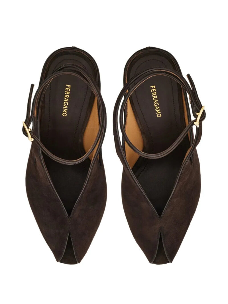 Ferragamo  90mm peep-toe wedge pumps