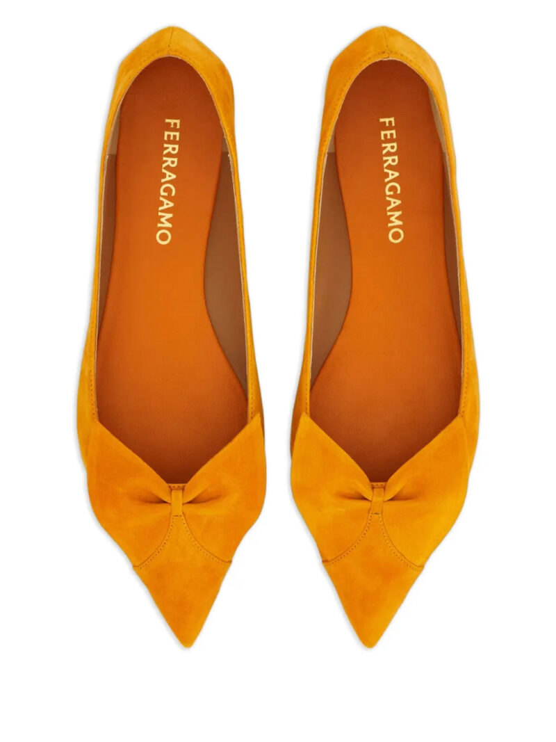Ferragamo bow pointed ballet flats