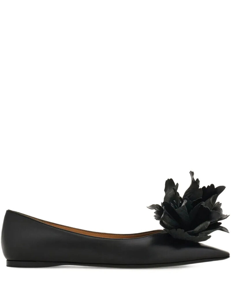 Ferragamo  flower-embellished pointed ballet flats
