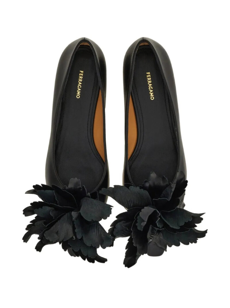 Ferragamo  flower-embellished pointed ballet flats