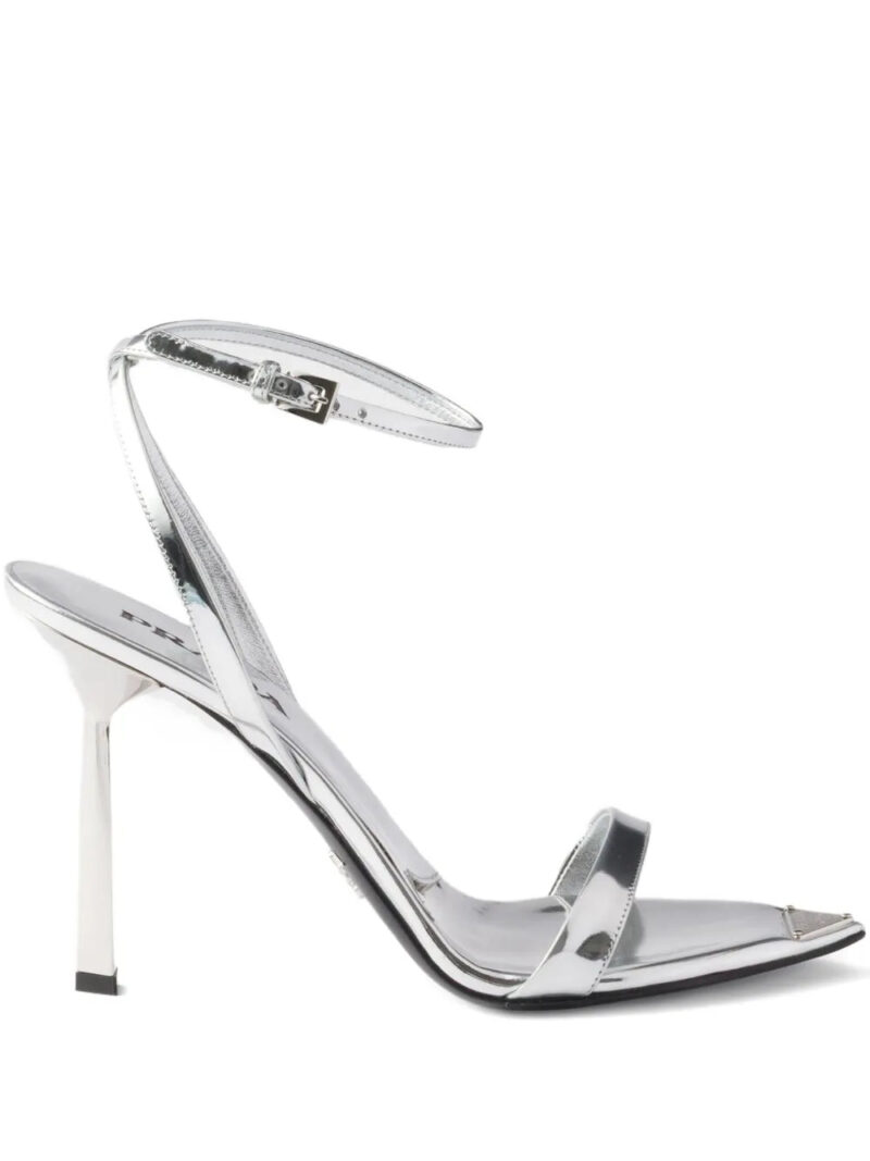 Prada  80mm ankle-strap leather sandals.