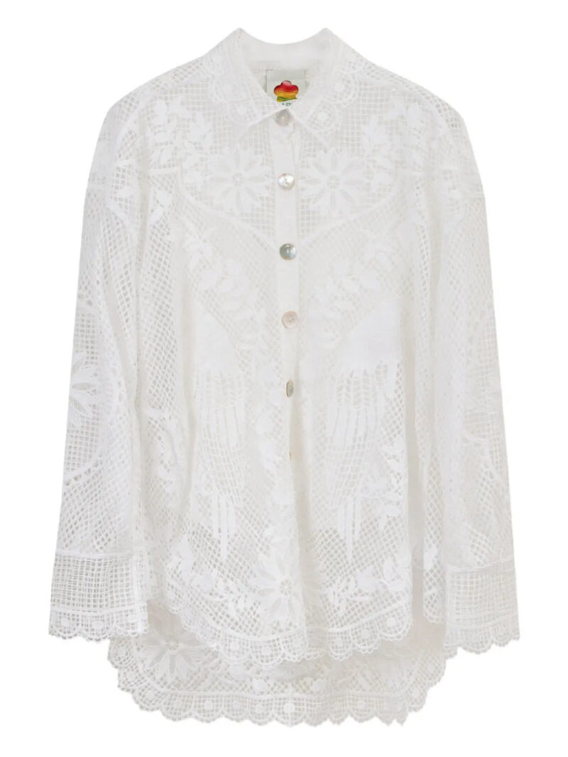 FARM Rio  guipure lace shirt