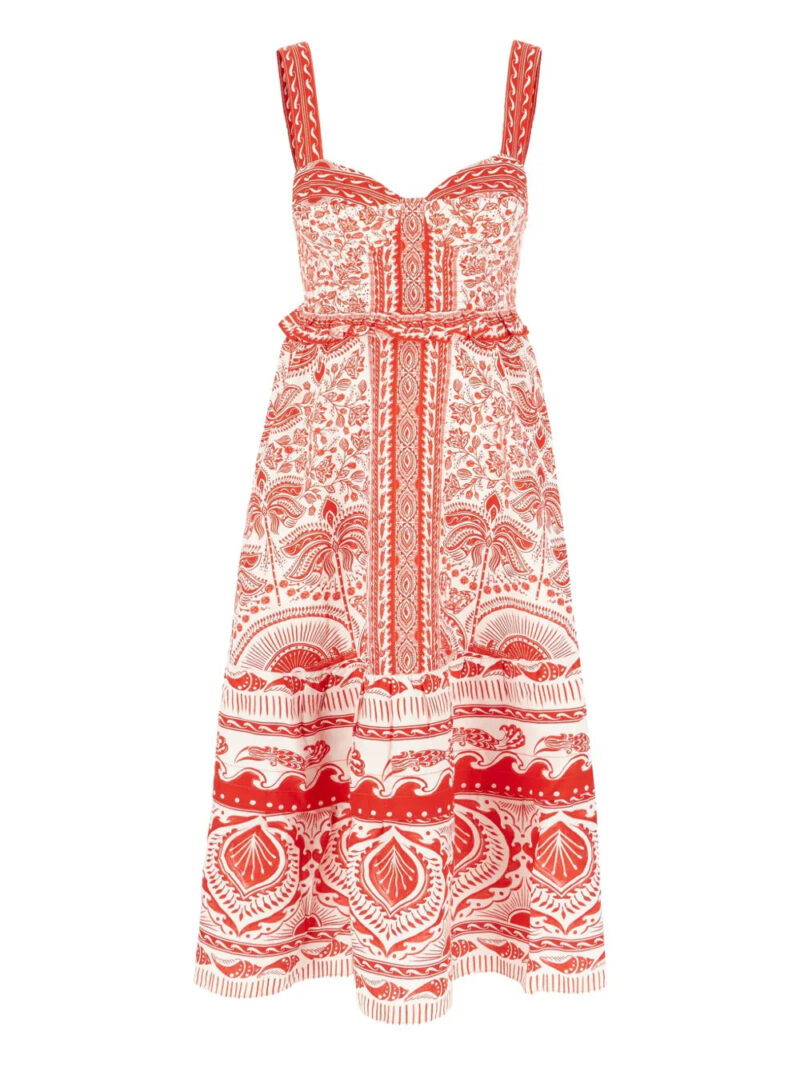 FARM Rio  The Red River Ride print midi dress