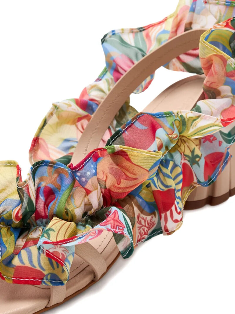 FARM Rio  65mm Ocean View Monstera heeled sandals
