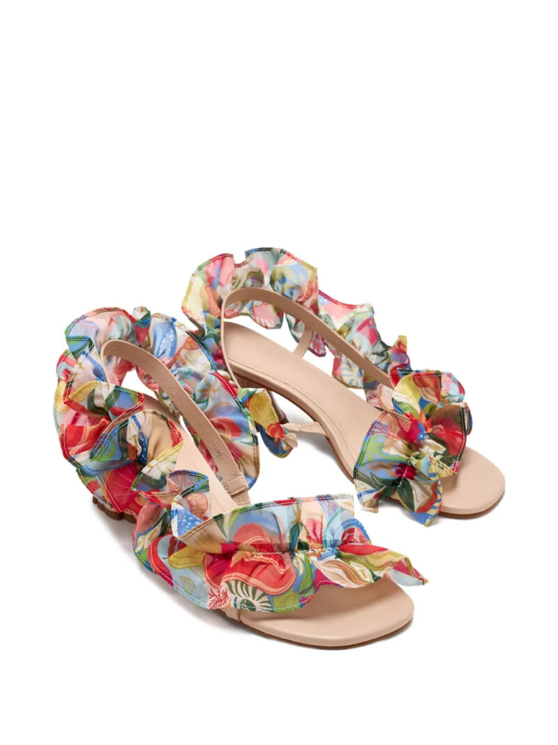 FARM Rio  65mm Ocean View Monstera heeled sandals