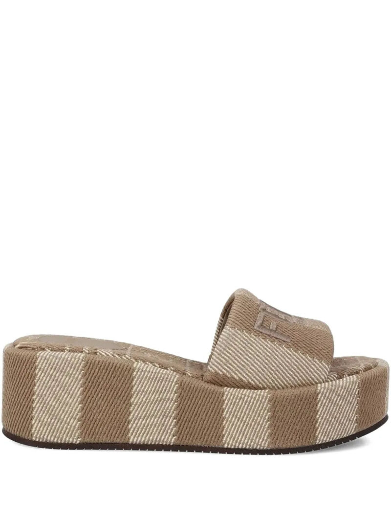 FENDI  60mm Sunshine striped platform sandals