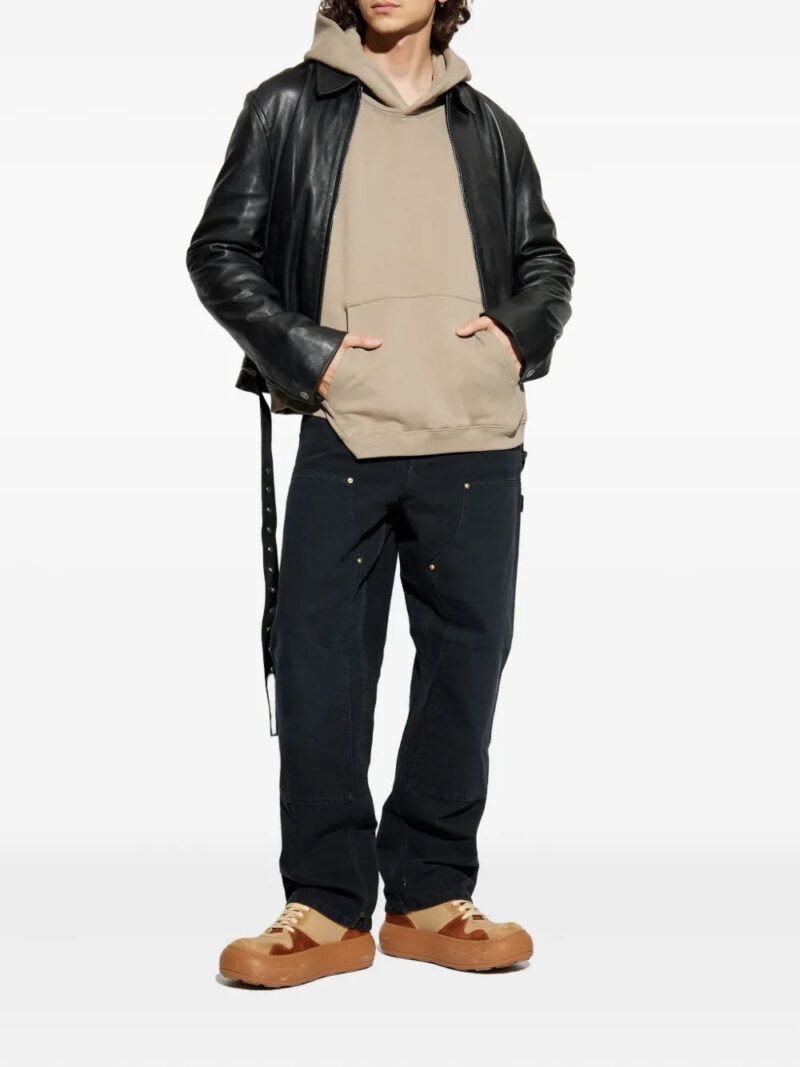 Represent kangaroo-pocket hooded sweater