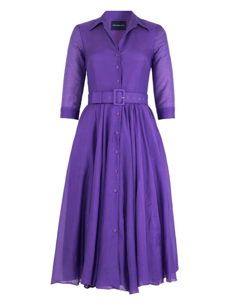 Samantha Sung  Aster belted shirt midi dress