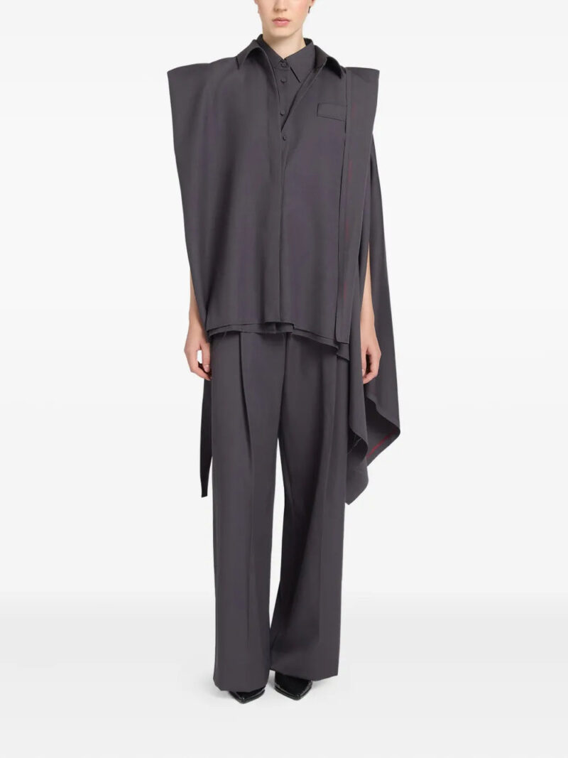 Ports 1961 draped-shoulder wool shirt