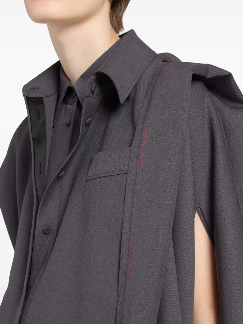 Ports 1961 draped-shoulder wool shirt