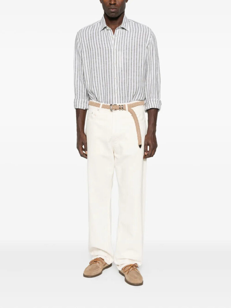 Sand striped linen shirt