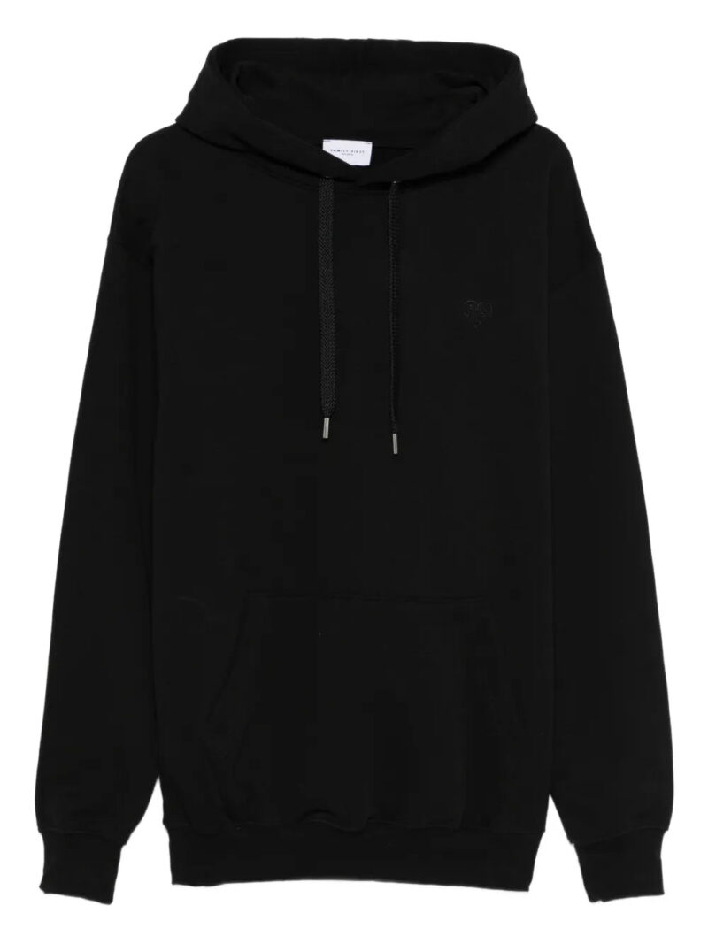 Family First  heart-embroidered hoodie