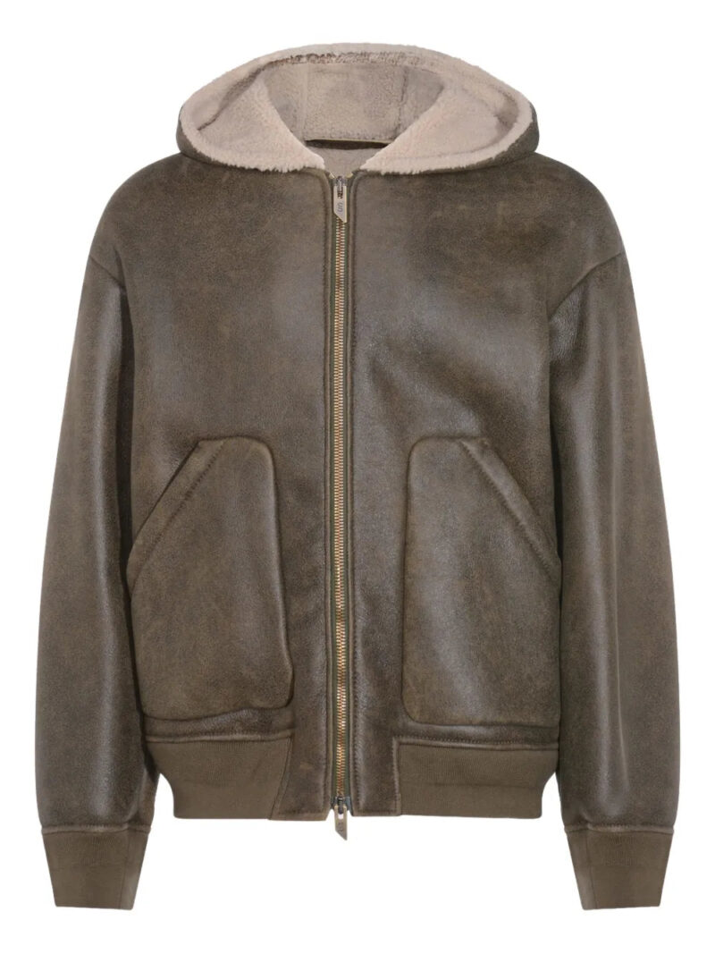 Salvatore Santoro  hooded zip leather jacket
