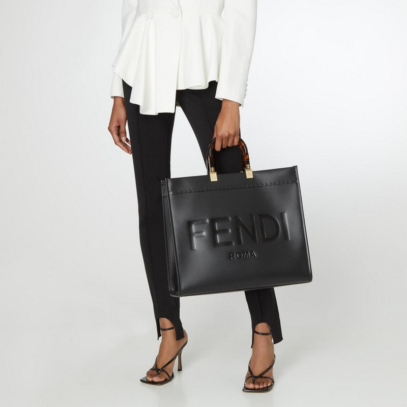 FENDI  Sunshine logo-debossed tote