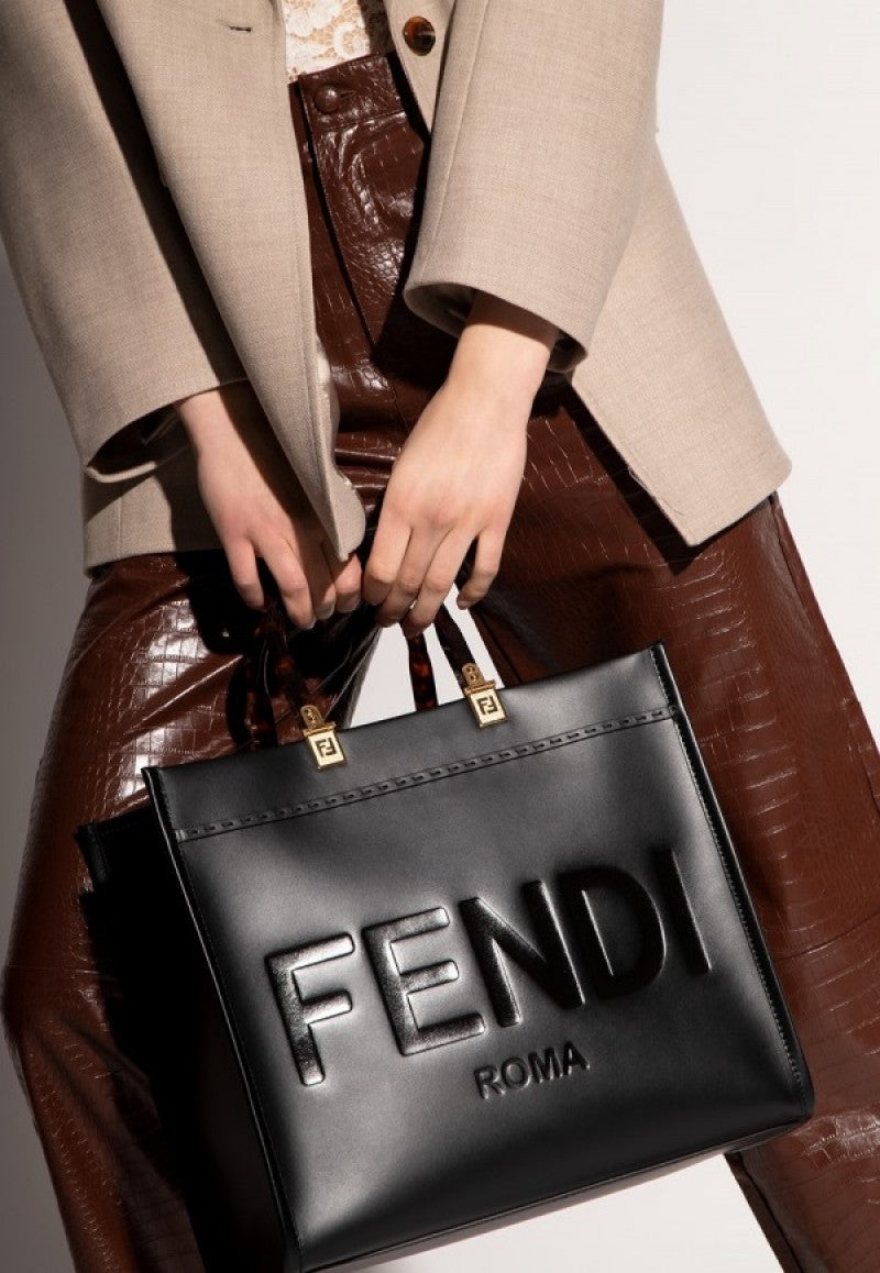 FENDI  Sunshine logo-debossed tote