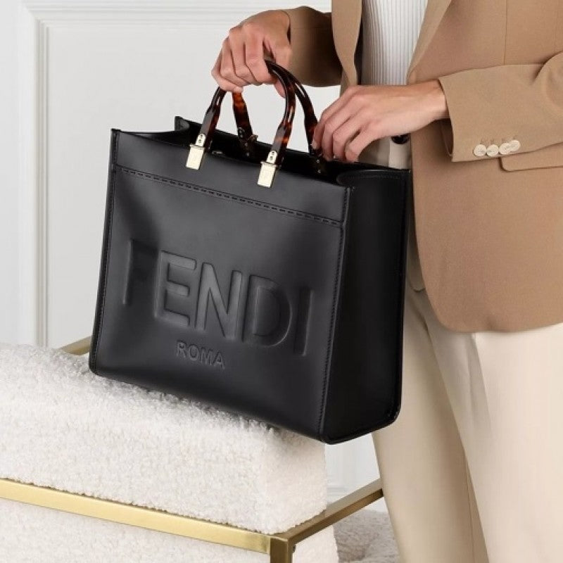 FENDI  Sunshine logo-debossed tote