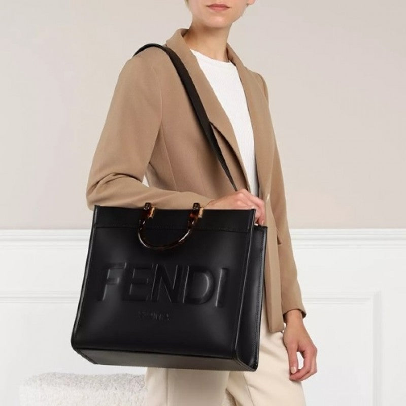 FENDI  Sunshine logo-debossed tote