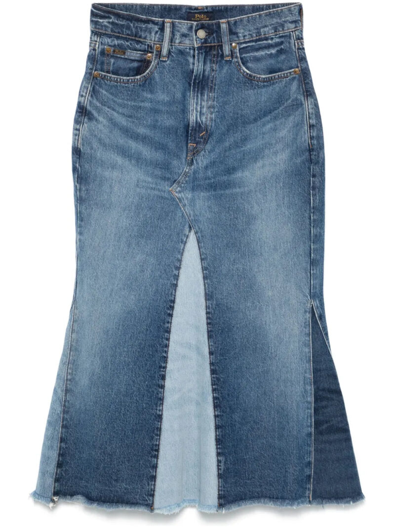 Polo Ralph Lauren patchwork denim maxi skirt