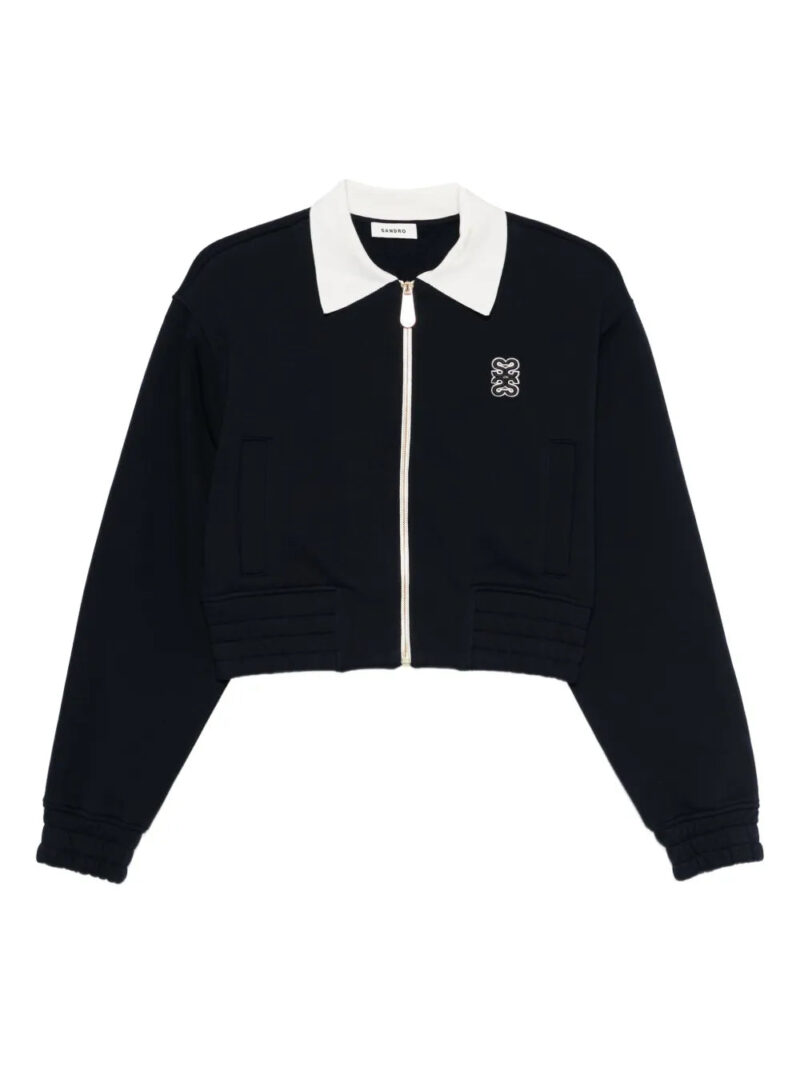SANDRO  embroidered zip-up sweatshirt