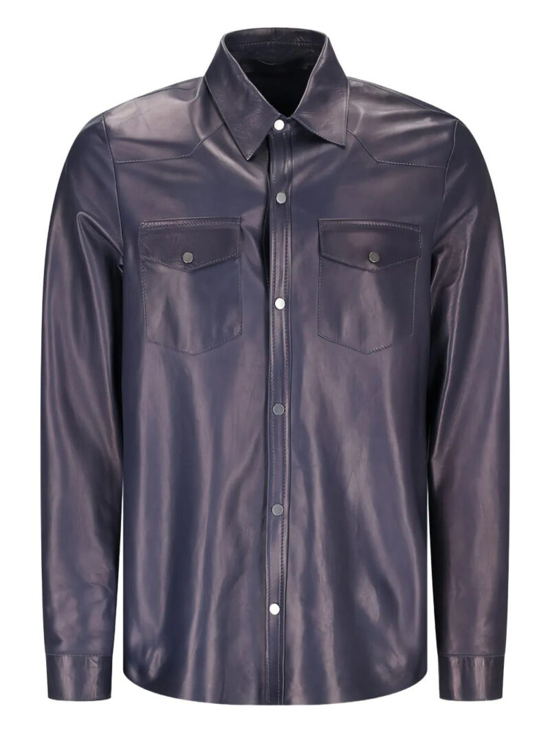Salvatore Santoro  leather flap-pocket shirt