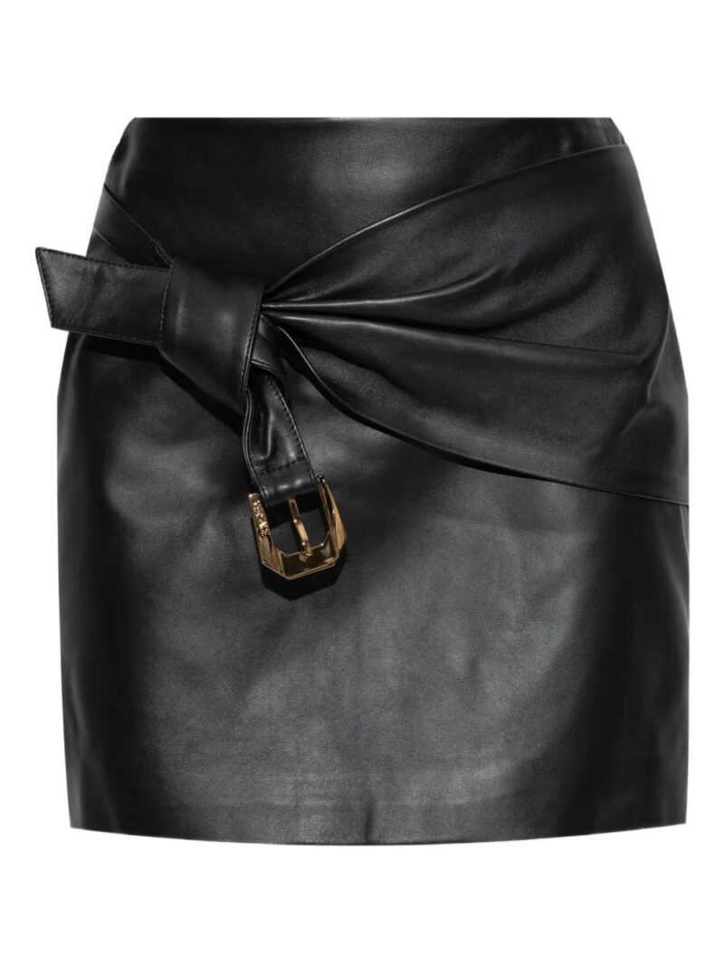 Versace  leather draped skirt