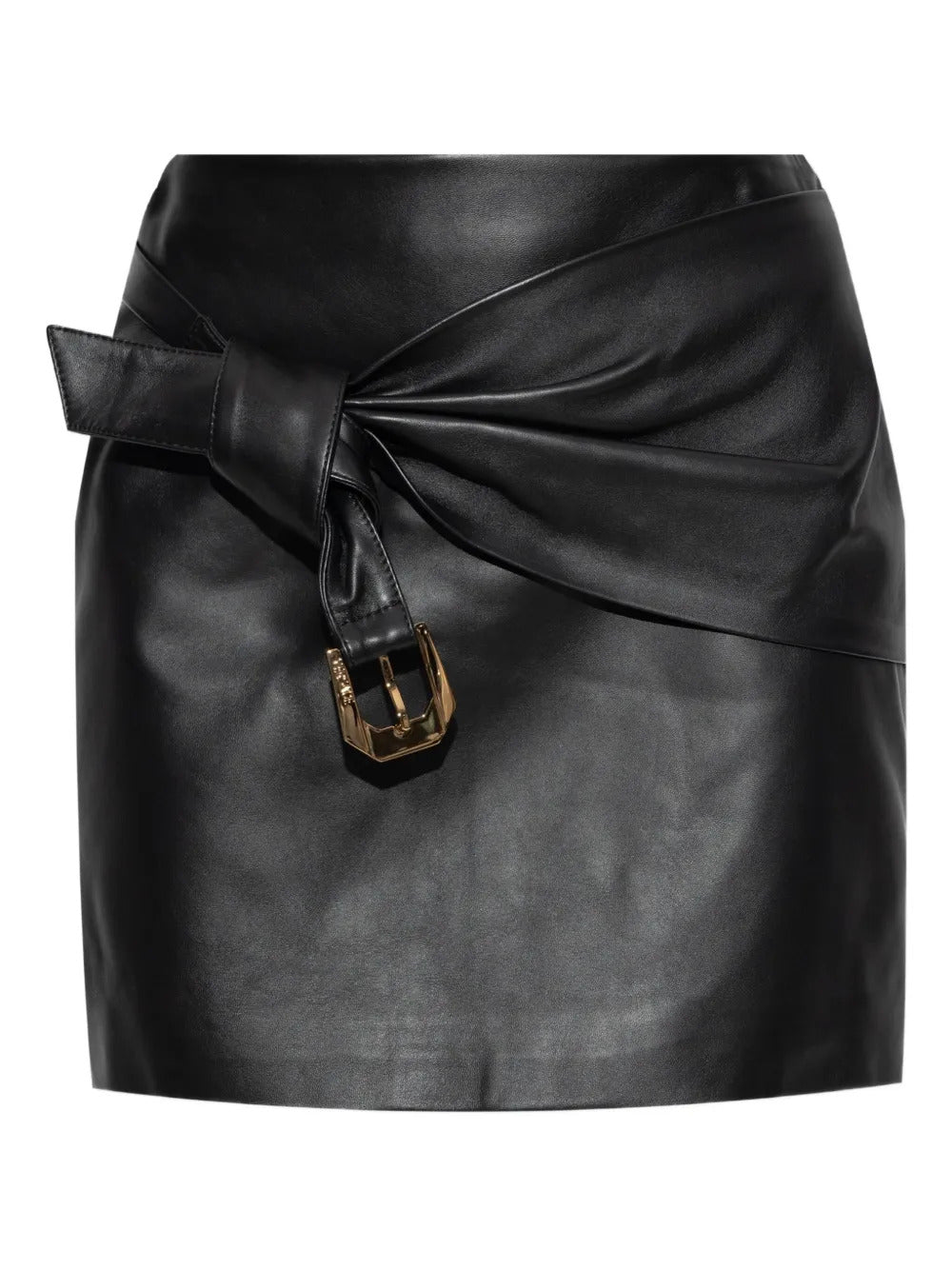 Versace leather draped skirt