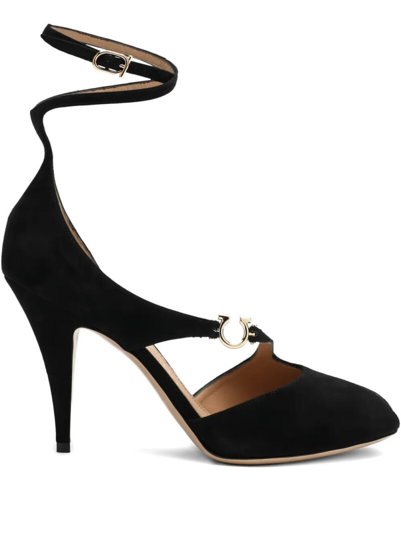 Ferragamo  95mm Molly ankle-wrap peep-toe pumps