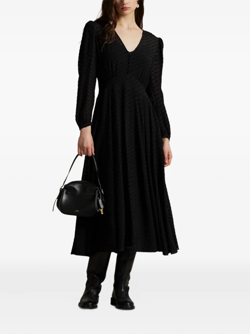 Polo Ralph Lauren  polka-dot puff-sleeve midi dress
