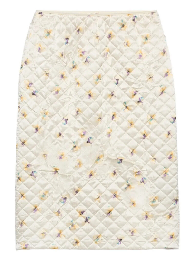 Prada floral quilted mini skirt