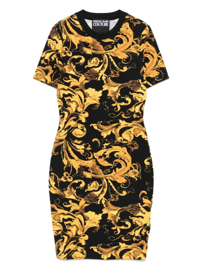 Versace Jeans Couture  baroque-print short-sleeve mini dress