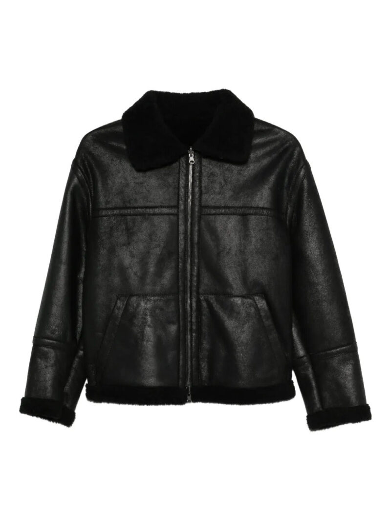 Salvatore Santoro  shearling-collar leather jacket