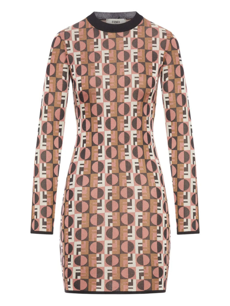 FENDI  Optical geometric day dress