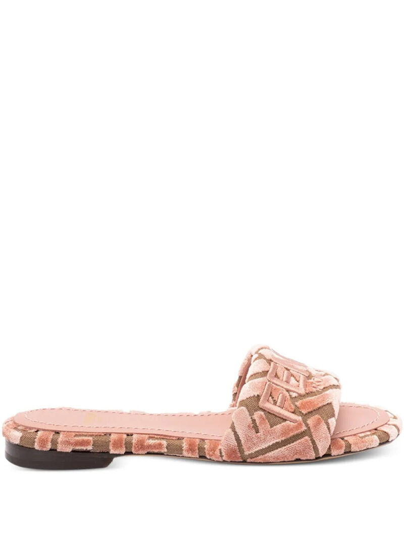 FENDI  logo-motif velvet sandals